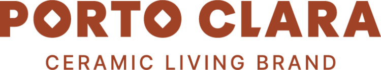 Porto Clara Logo with tagline in Terracotta